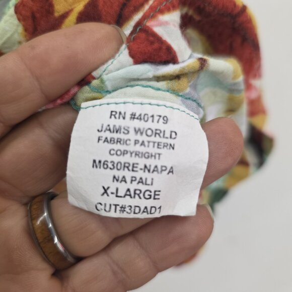 Jams World Na Pali Hawaiian Button Front Shirt Men's Size XL - Picture 4 of 9